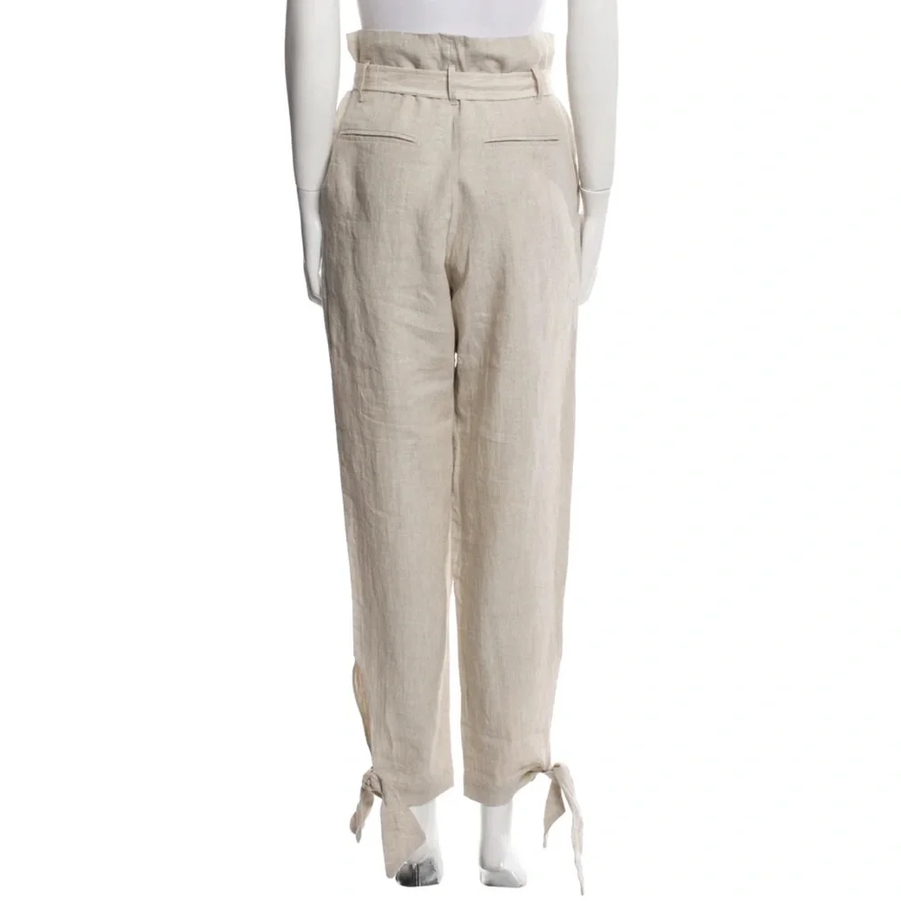 Reformation Beige Paperbag Waist Pants